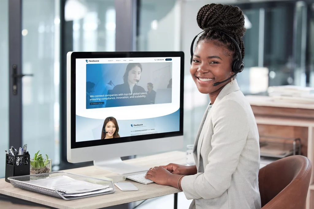 Professional outbound sales support agent in the Philippines conducting lead generation and outbound calling campaigns for global businesses